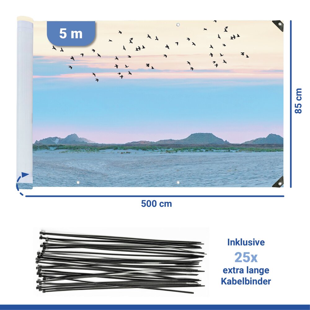 Balkon-Sichtschutz Mod. Nordseeküste  UV- und witterungsbeständig