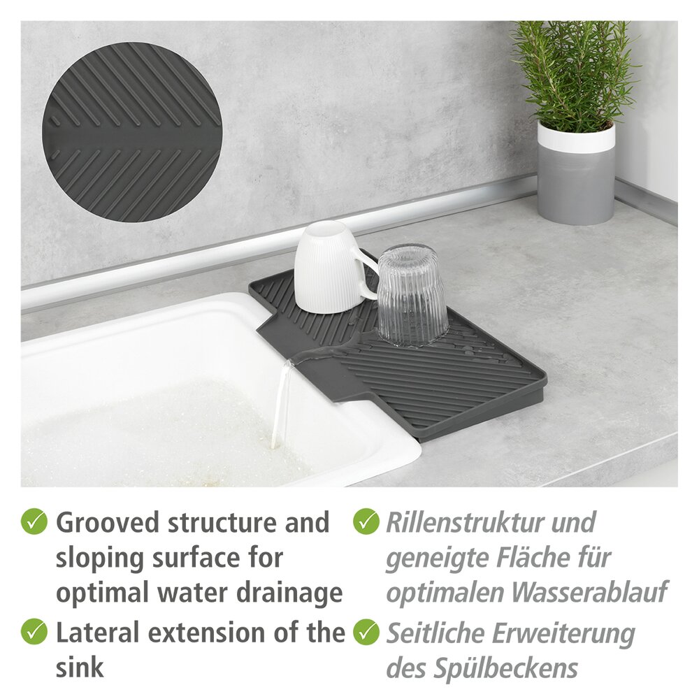 Abtropfmatte Mod. Neli Grau  40 x 20