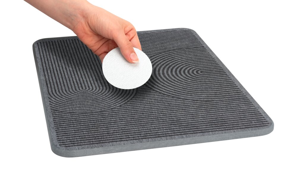 Abtropfmatte Mod. Damon, grau, Diatomit, 40x30 cm, inkl. Silikonfüße  schnelltrocknend und geruchsfrei
