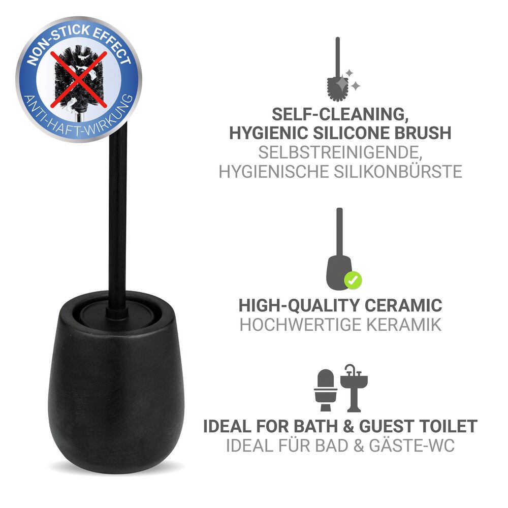 Garniture WC Nerno Noir  en céramique de haute qualité