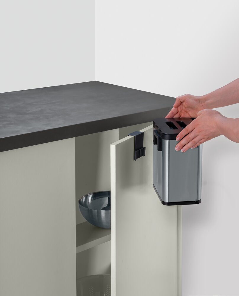 Abfallsammler Mod. Colin 3L, silber, Edelstahl/Kunststoff  mit Anti-Fingerprint-Finish