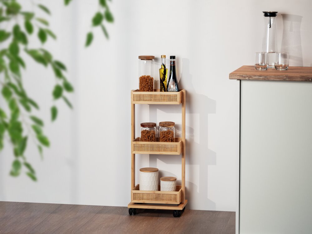 Desserte de salle de bain  en bambou et rotin