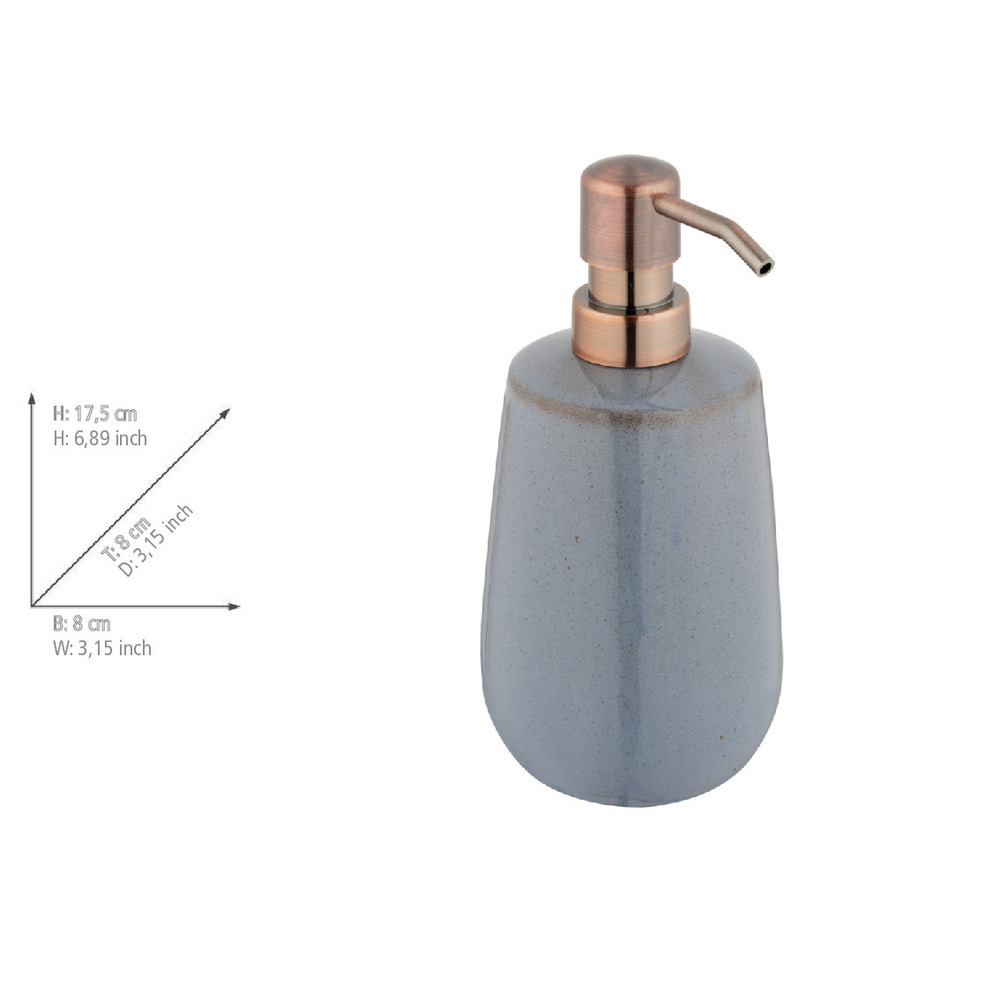 Bad-Acc. Set Mod. Sirmione, grau, Keramik, 2-teilig  mit kupfer Akzenten