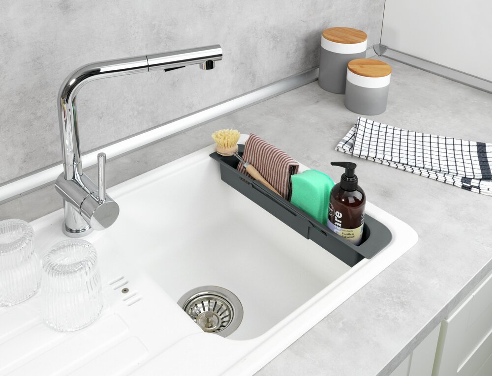 Organiseur d'évier Fino, extensible  Extensible jusqu'à 49,5 cm