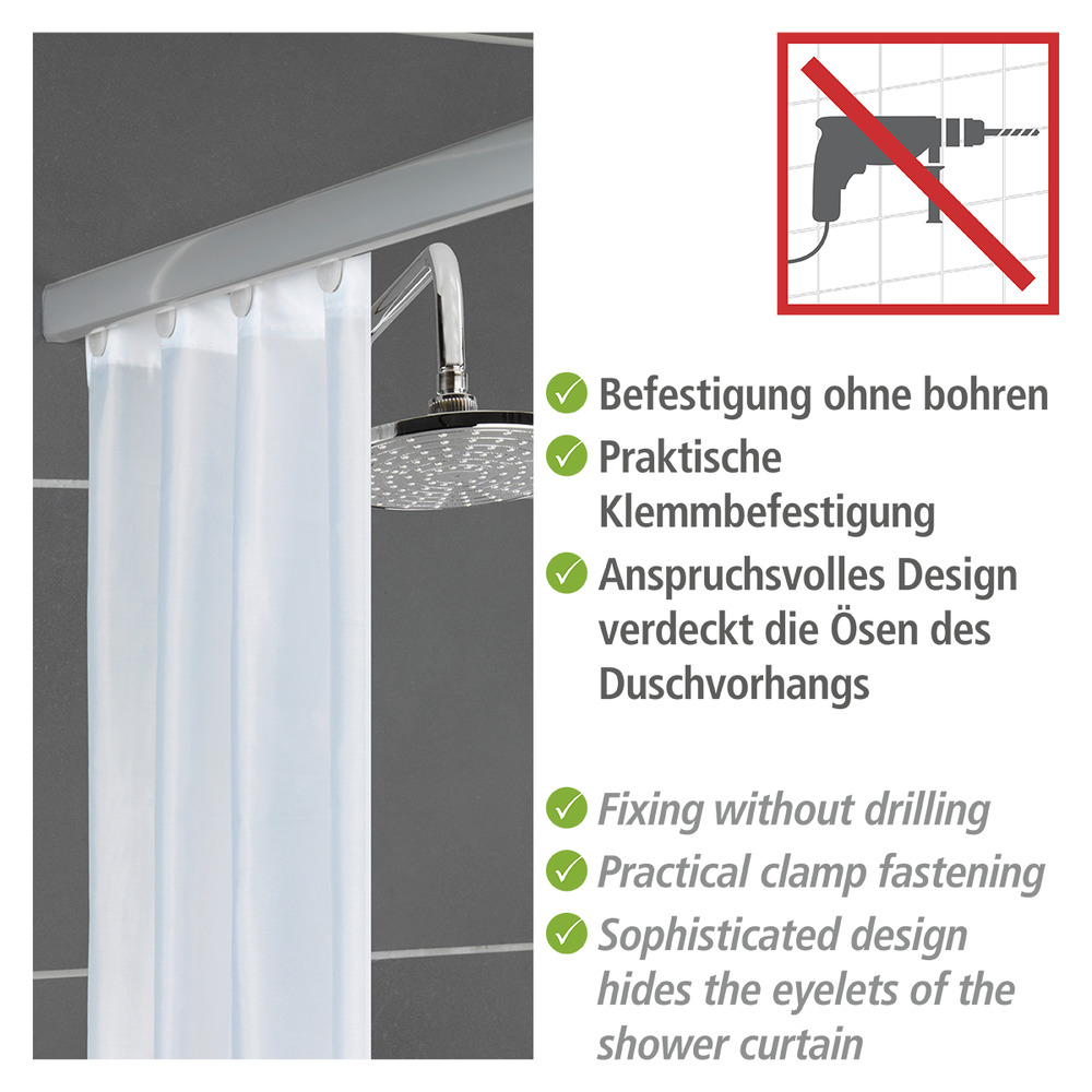 Teleskop-Duschschiene Mod. Era Chrom  Duschvorhangschiene 75-125 cm