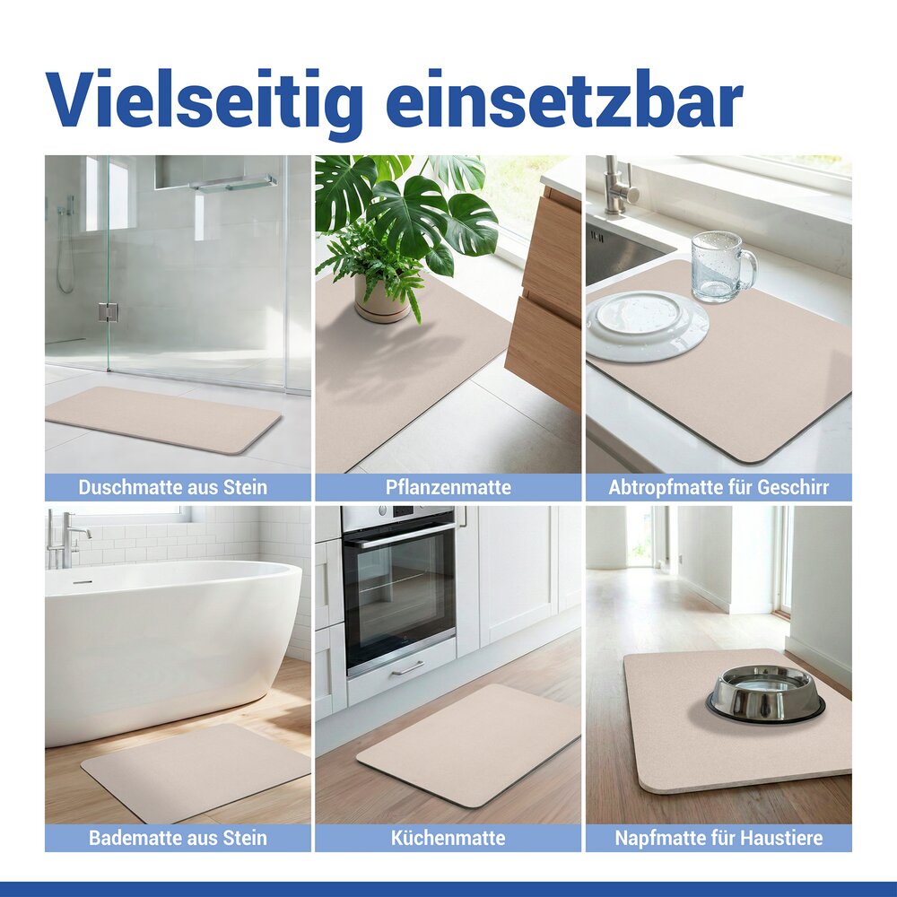 Diatomiet badmat Mod. Simi ecru, 60 x 39 cm