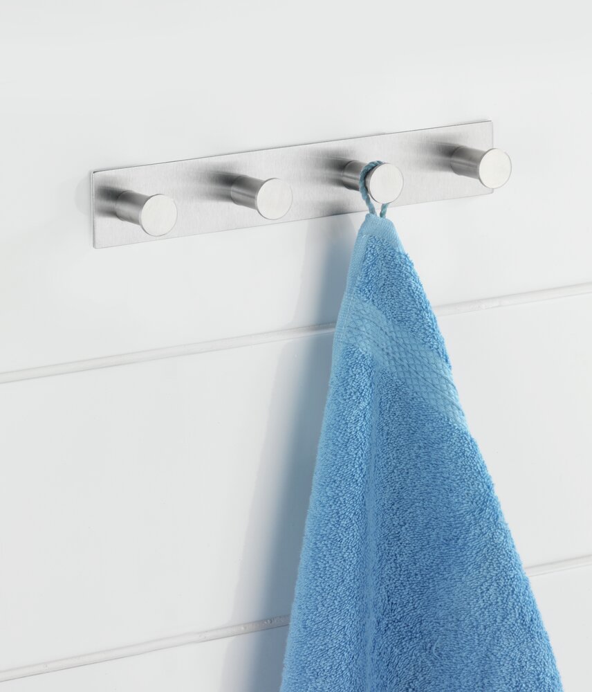 Hakenleiste Mod. Celano Quadro, mit 4 Haken  Edelstahl rostfrei