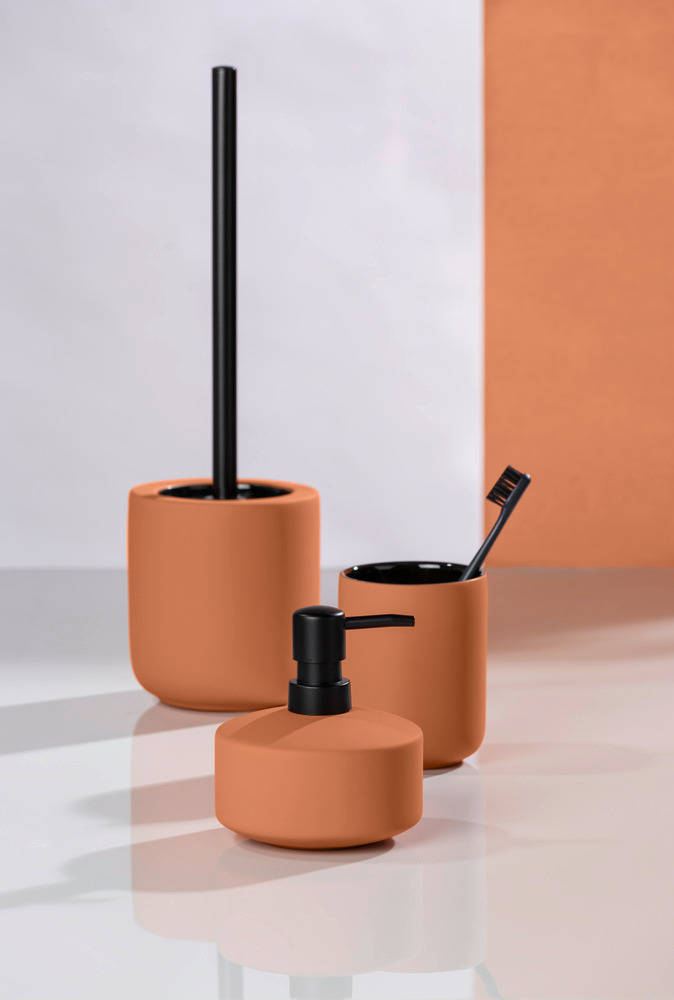 Zahnputzbecher Mod. Avellino Terracotta Keramik  Keramik, mit Soft-Touch Oberfläche