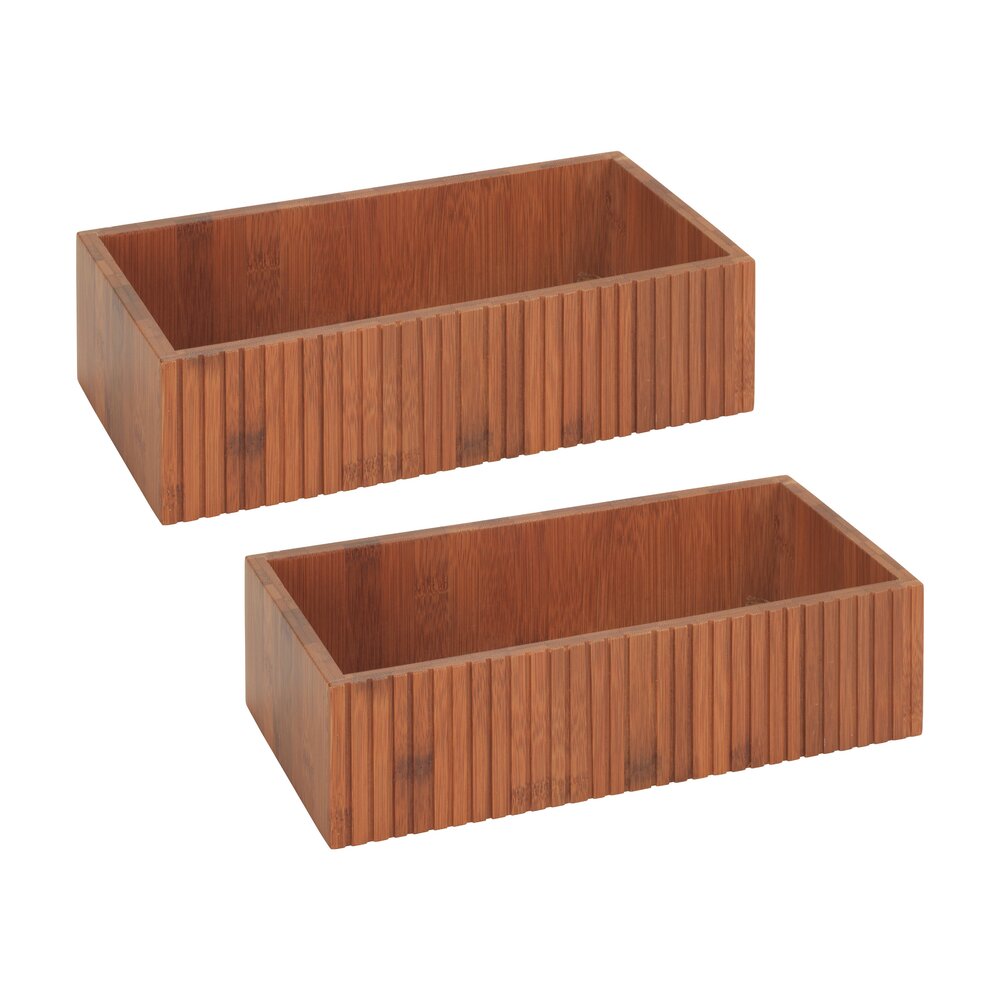 Aufbewahrungsbox Mod. Mera, 2er Set  aus geräuchertem Bambus