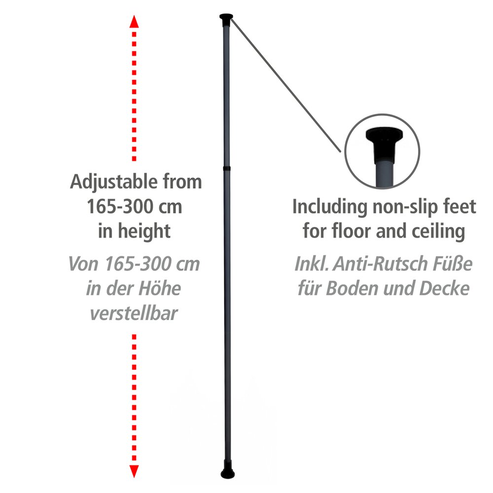 Hauptstange Mod. Herkules Schwarz  verstellbar bis 300 cm