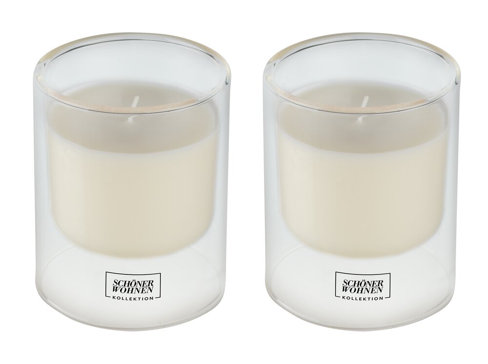 Collection SCHÖNER WOHNEN Bougie parfumée Mod. Lemongrass L, lot de 2  Durée de combustion : 45 - 55 heures