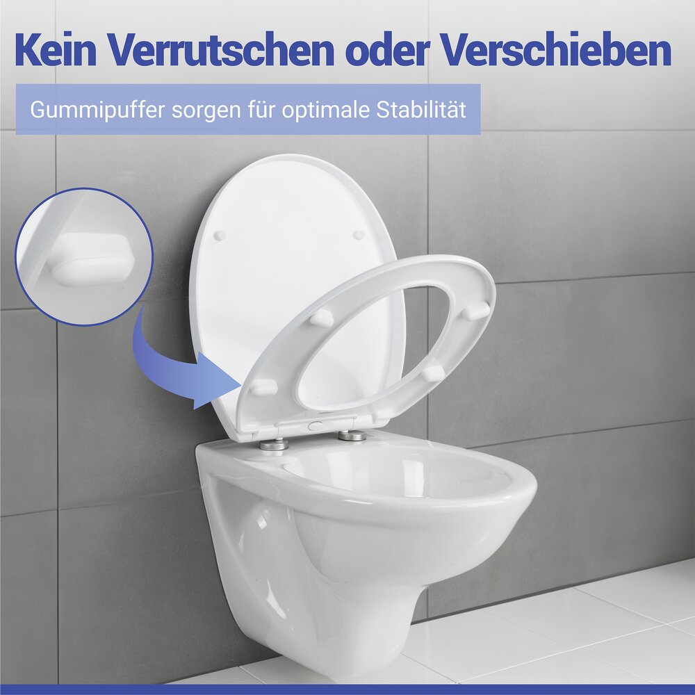 WC-Sitz Mod. Crevada DuroUnbreakable®, Weiß  100 % bruchsicher, mit Absenkautomatik