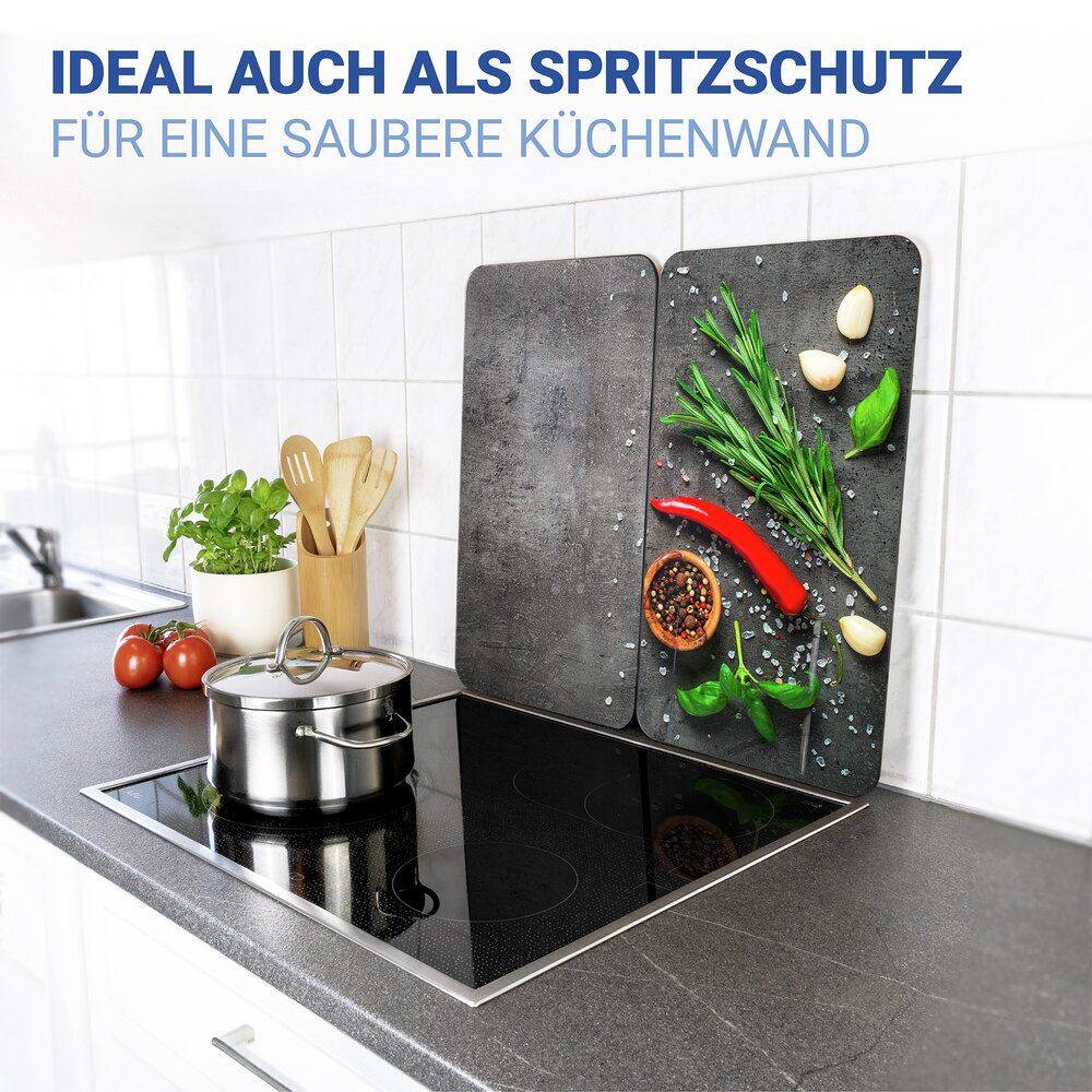 Herdabdeckplatte Universal Mod. Rosmarin, 2er Set  für alle Herdarten geeignet