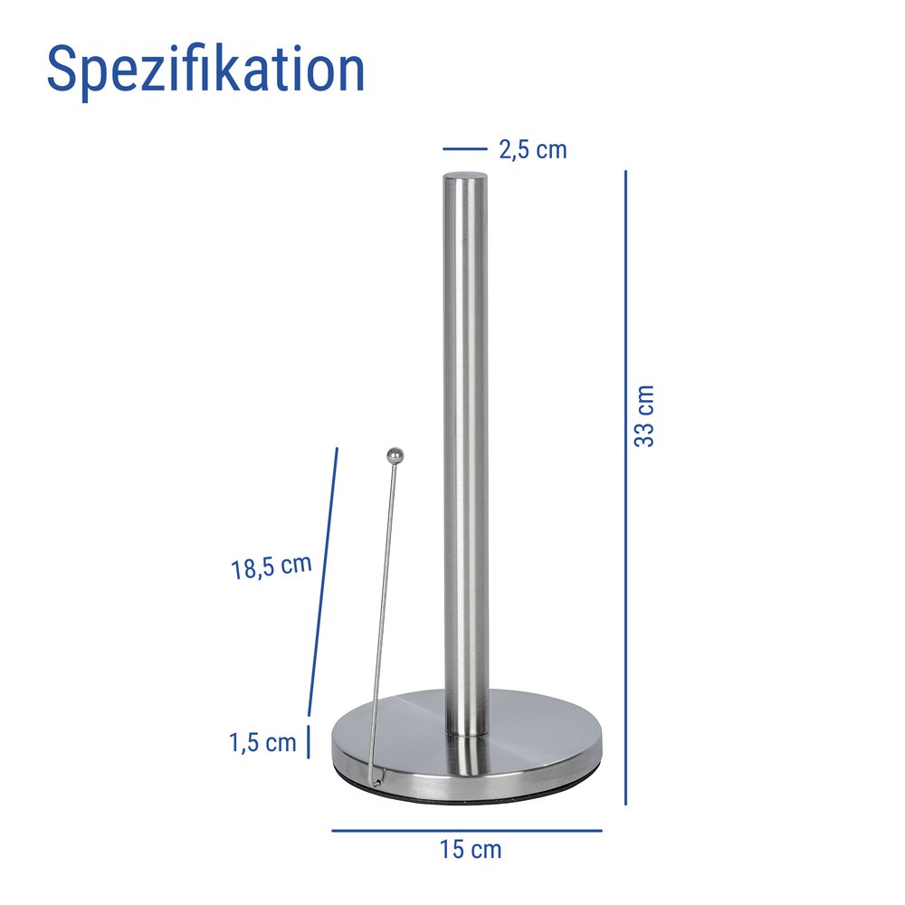 Porte essuie-tout Clayton  acier inox