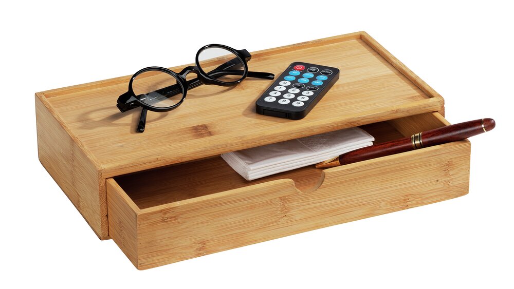 Boîte avec tiroir en bambou Terra  possibilité de rangement cachée