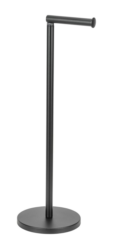 Stand Toilettenpapierhalter 2 in 1 Schwarz mit Toilettenpapier Ersatzrollenhalter, platzsparend