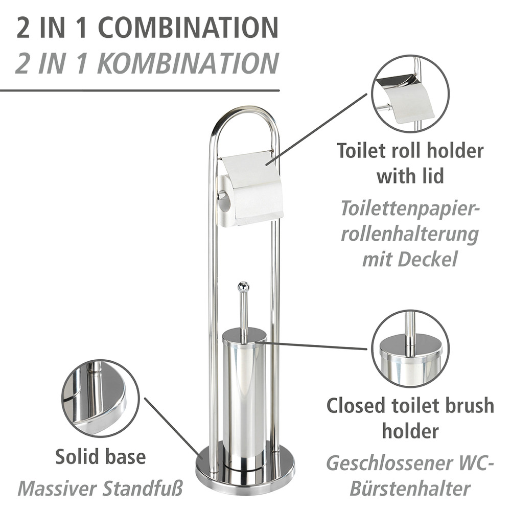 Exclusiv Stand WC-Garnitur Mod. Vasto  Edelstahl rostfrei