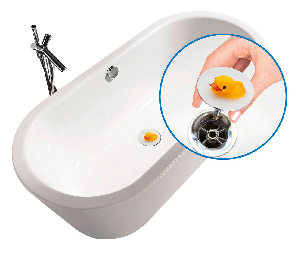 Badewannenstöpsel Pluggy® XXL Mod. Duck  für alle handelsüblichen Abflüsse