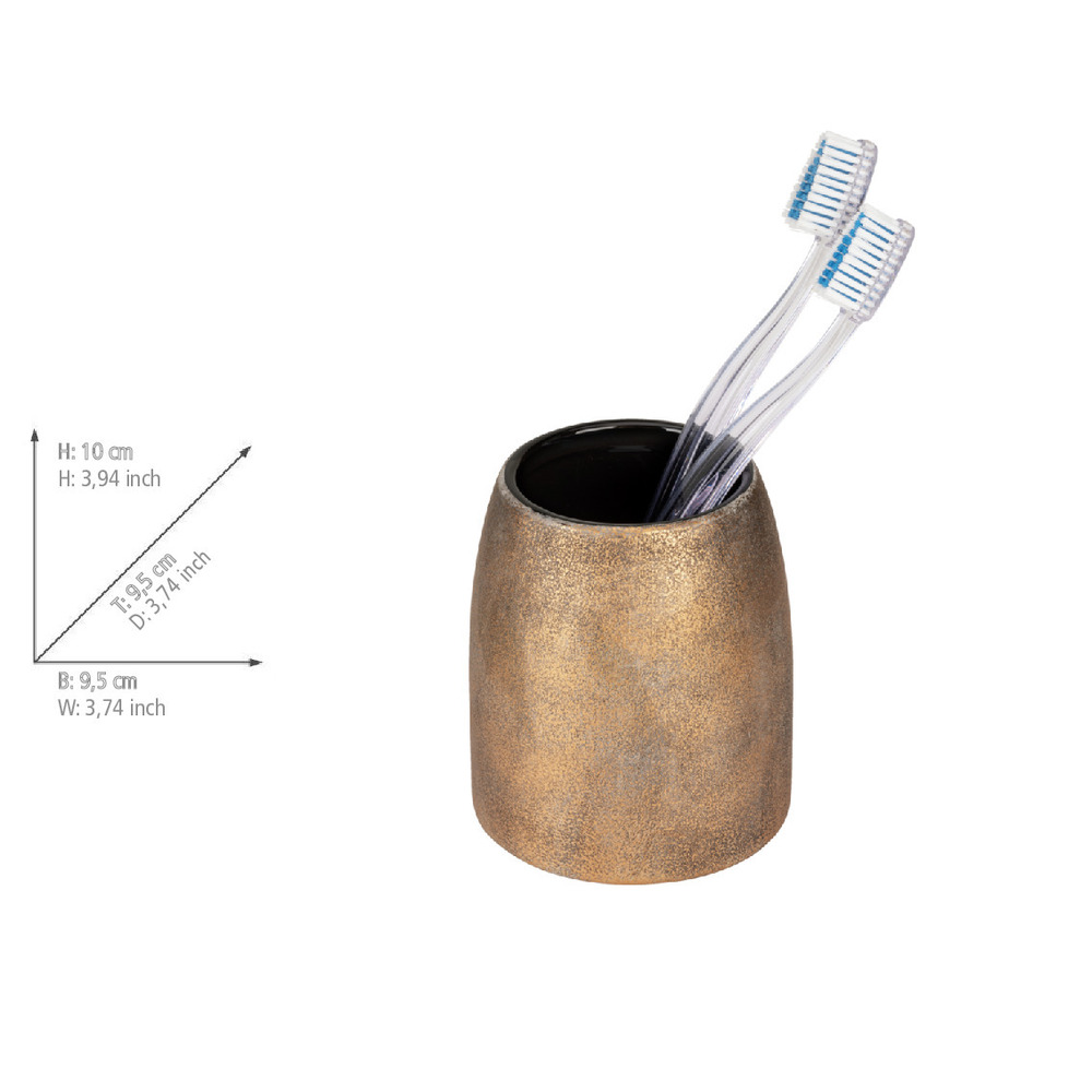 Bad-Accessoire Set Mod. Tremea, bronze, keramik, Ø12x13,5 cm  edles design, füllmenge 0,3 l
