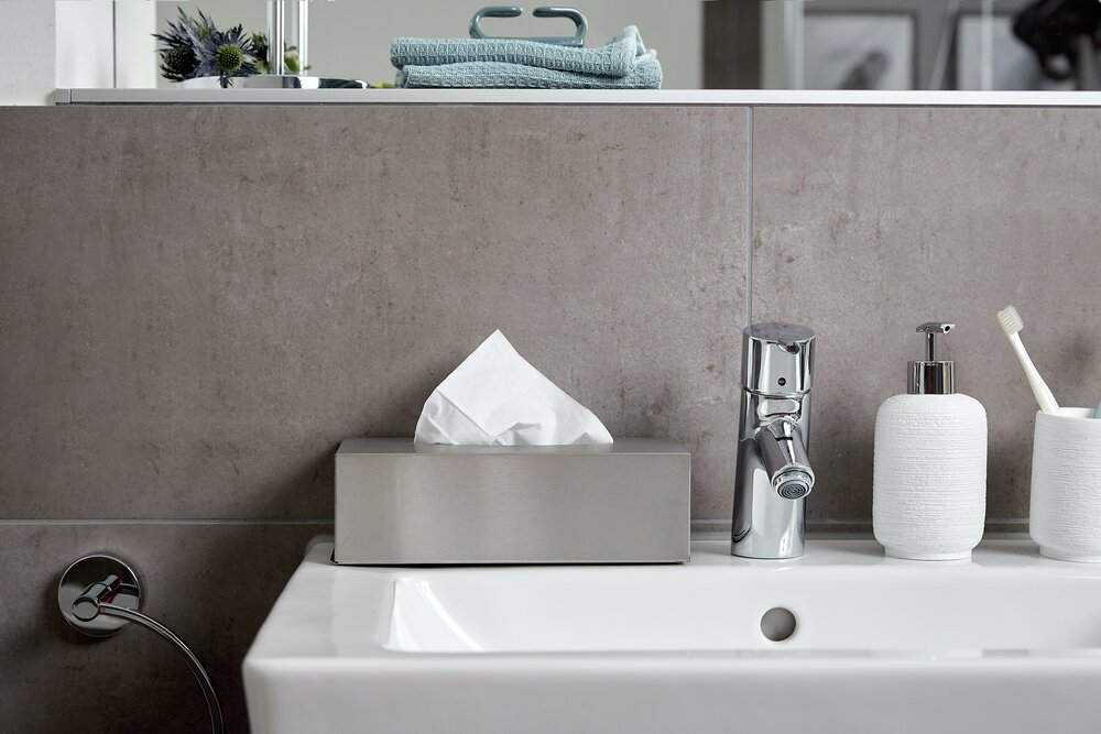 Boîte pour lingettes cosmétiques  acier inox