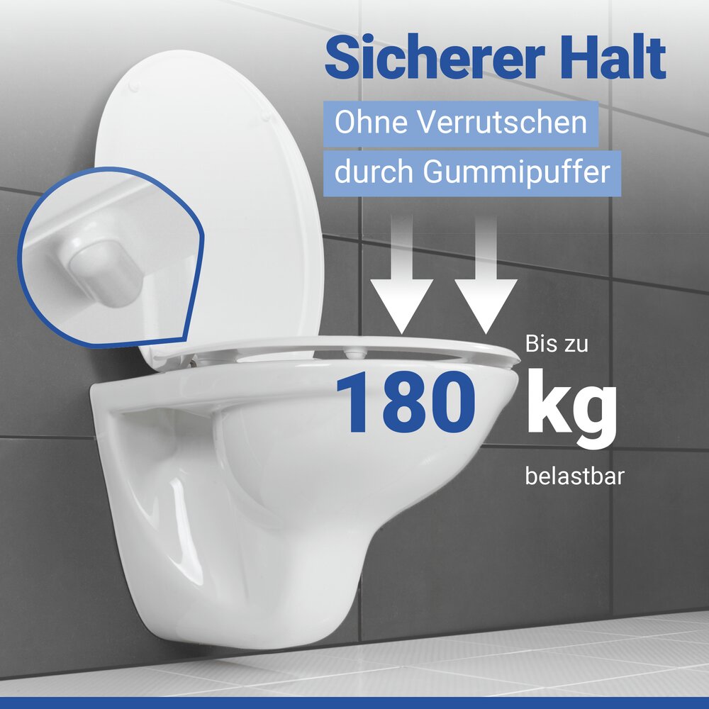 Abattant WC Vigone blanc  fixation en acier inox