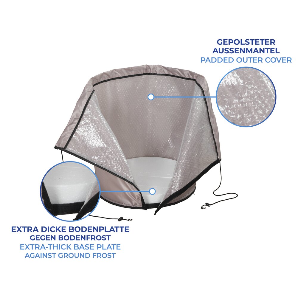 Sac thermique pour pots, beige, polyester, Ø45x55 cm  protège contre le gel