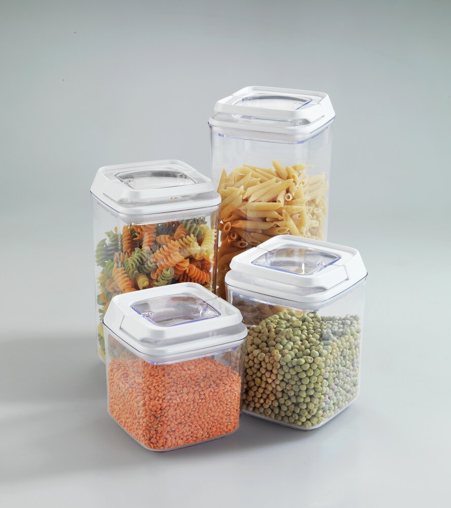 Aufbewahrungsdose Mod. Turin 0,9 l  stapelbare Vorratsdose mit Sichtfenster