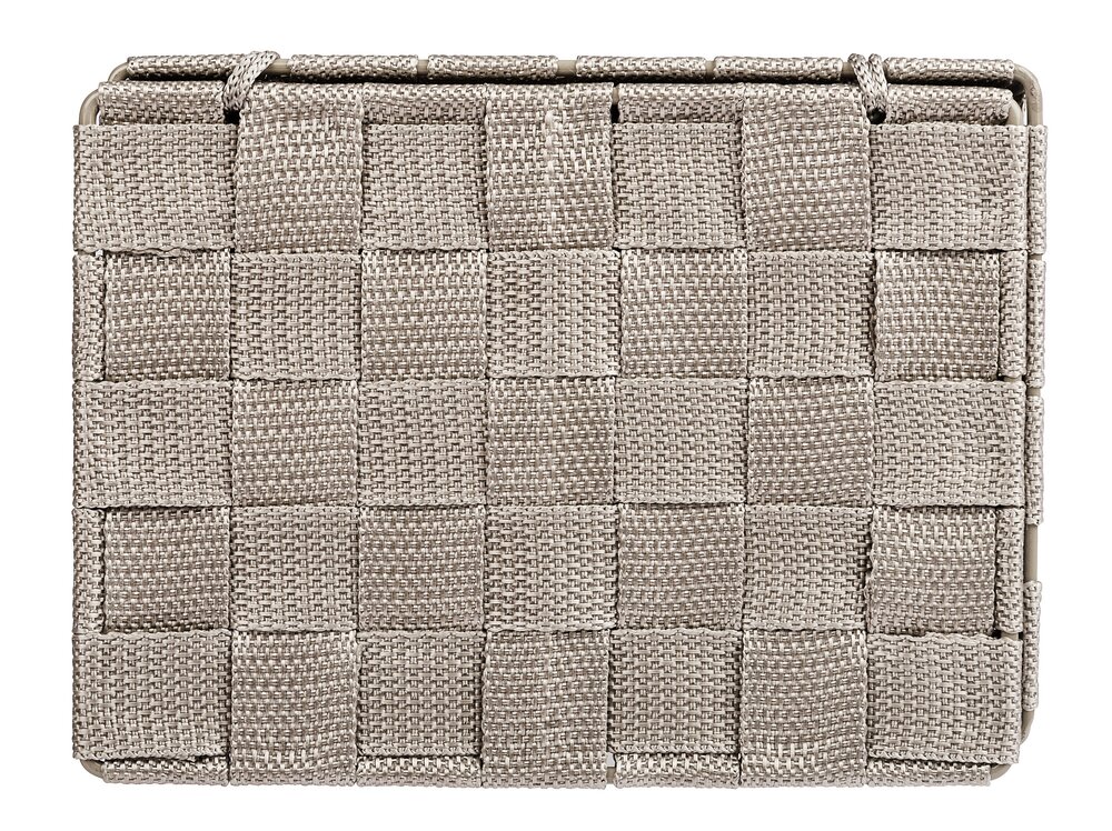 Aufbewahrungskorb mit Deckel Mod. Adria Taupe  Kunststoff-Geflecht