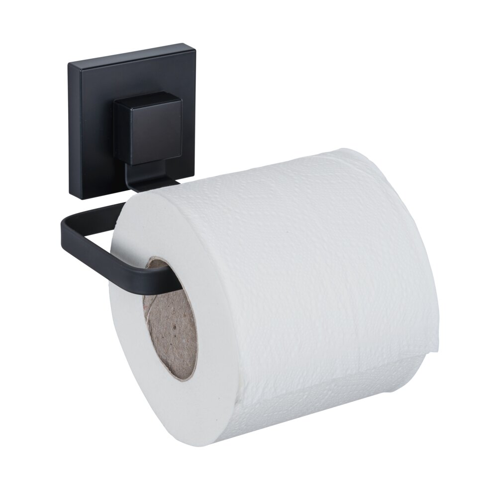 Vacuum-Loc® Toilettenpapierhalter Mod. Quadro Schwarz Befestigen ohne Bohren