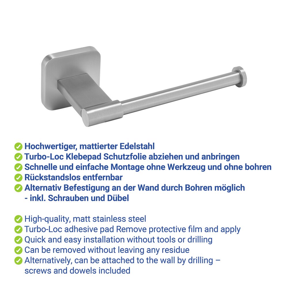 Turbo-Loc® Toilettenpapierhalter Mod. Porto Matt  Befestigen ohne Bohren