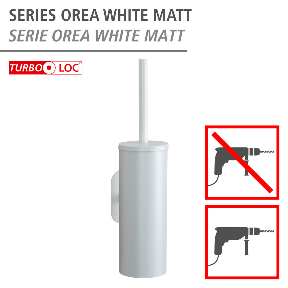 Turbo-Loc® WC-Garnitur Mod. Orea White matt  aus rostfreiem Edelstahl