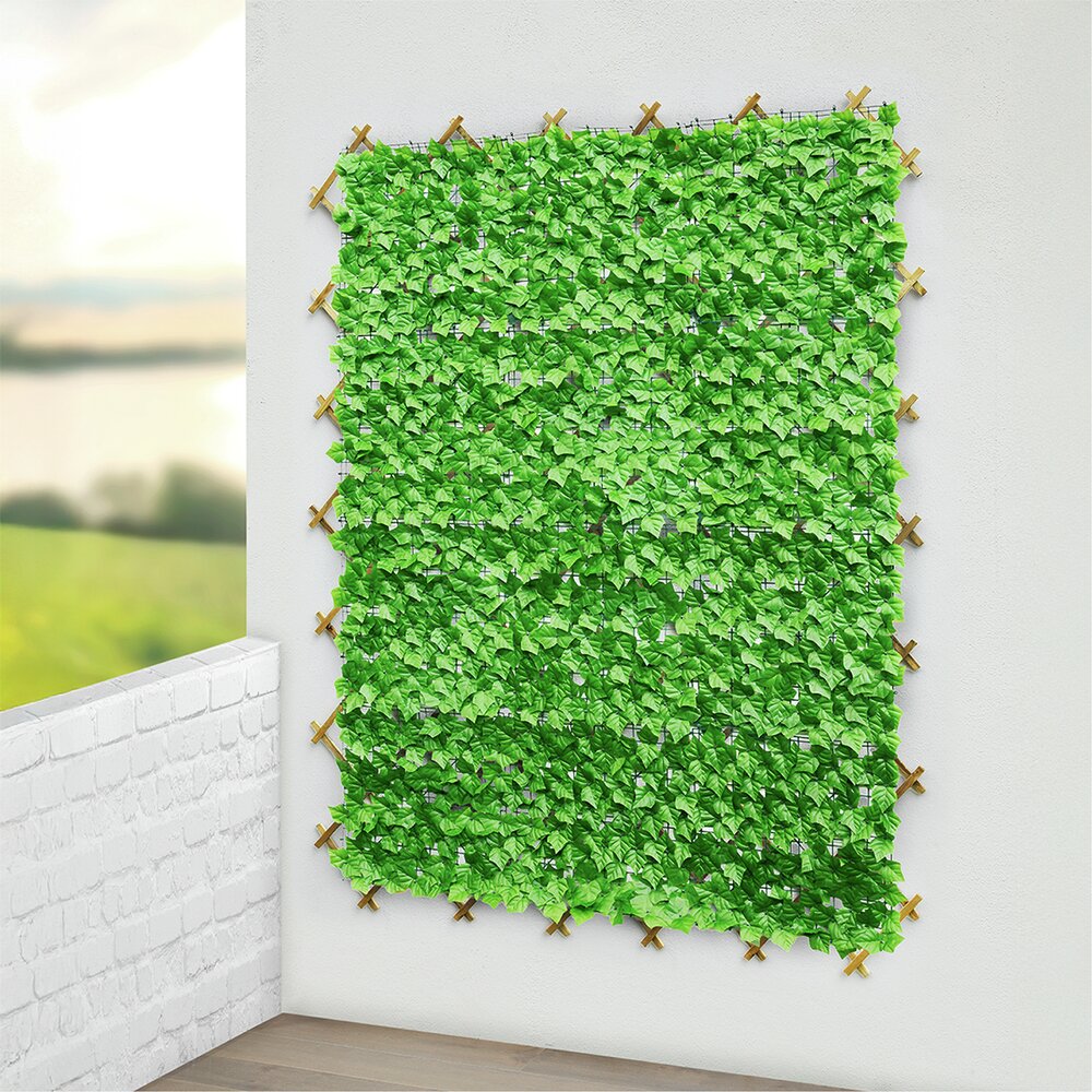 Sichtschutz Efeu 3x1m, hellgrün, Kunststoff, hängend  künstlicher Efeu, inklusive kabelbinder