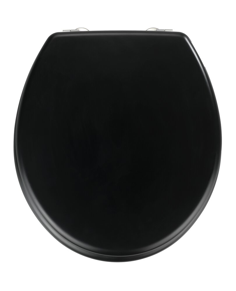 Abattant WC Prima noir mat  MDF, fixation en acier inox
