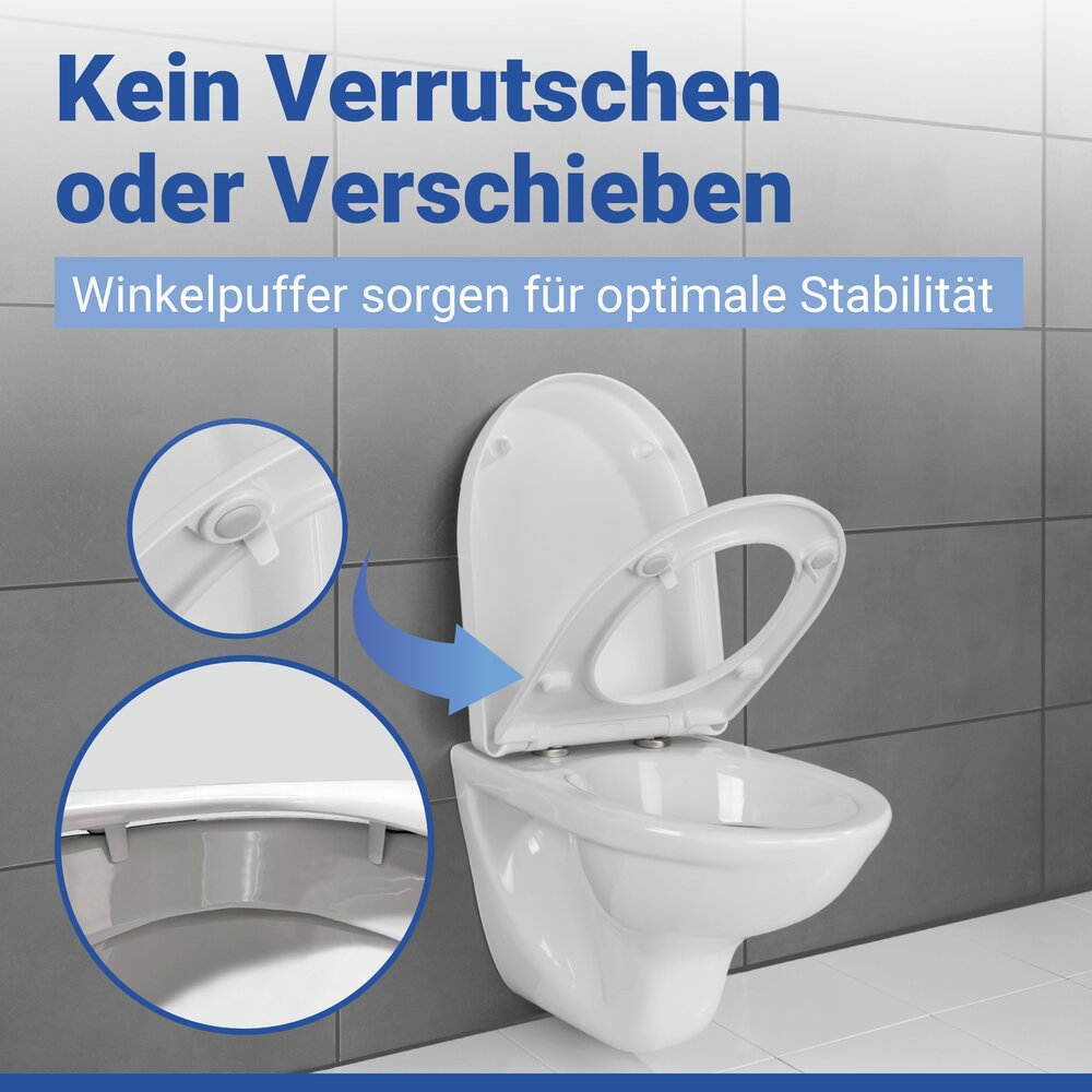WC Sitz Mod. Sindia Weiß  stabiler Toilettensitz mit Absenkautomatik