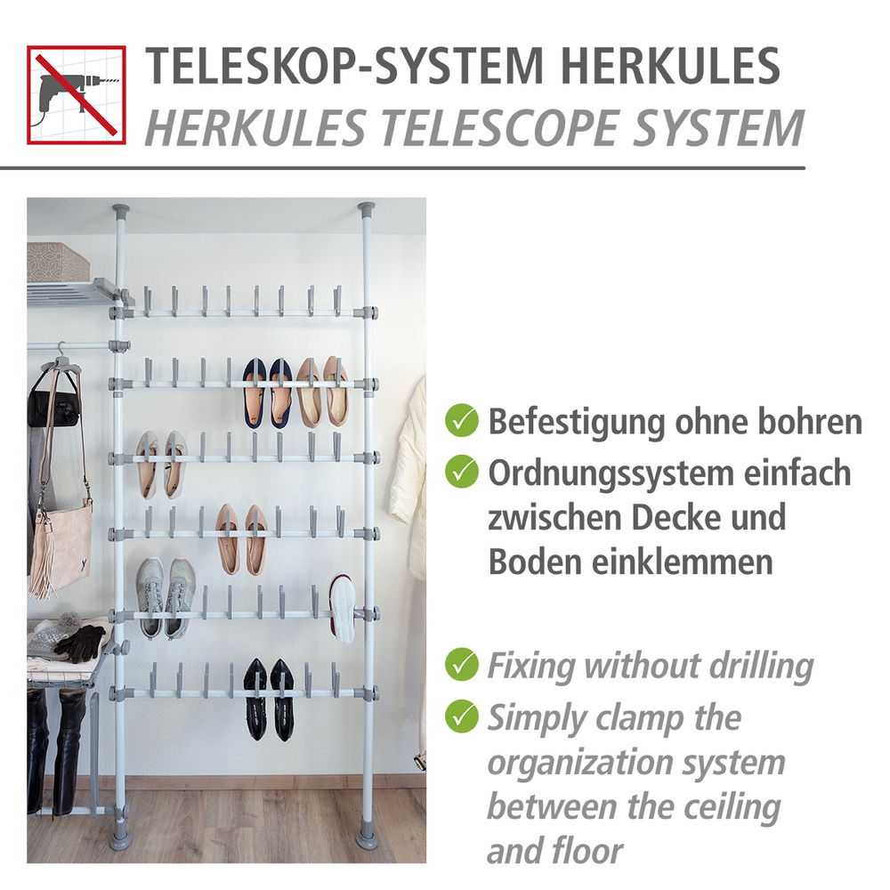 Teleskop-System Mod. Herkules Shoes  für 48 Paar Schuhe