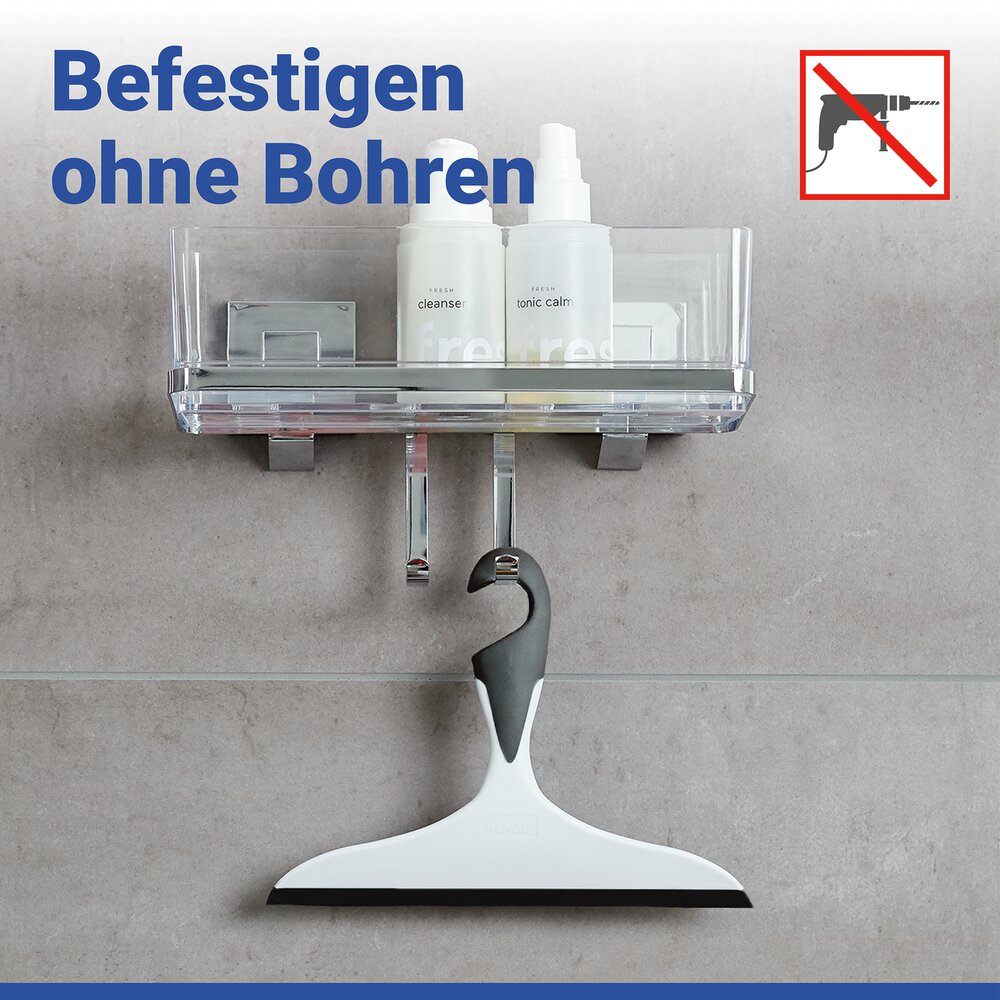 Badezimmerwischer Mod. Loano Schwarz  mit Haken
