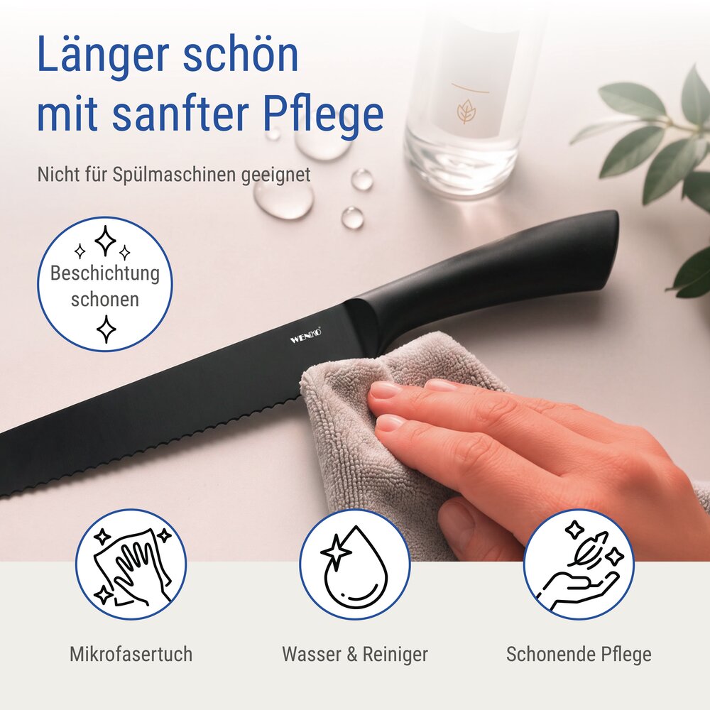 Couteau à pain Mod. Ace, noir  couteaux de cuisine en acier inoxydable