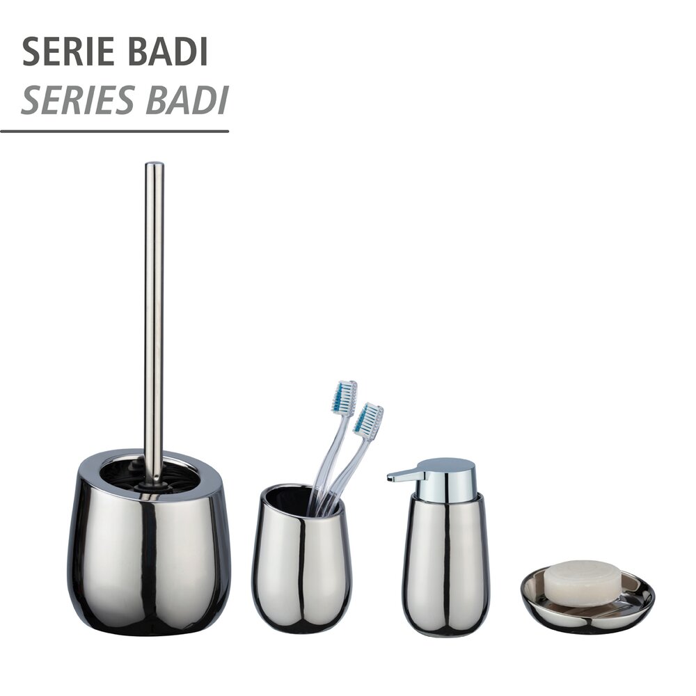 Zahnputzbecher Mod. Badi Chrom  hochwertige Keramik