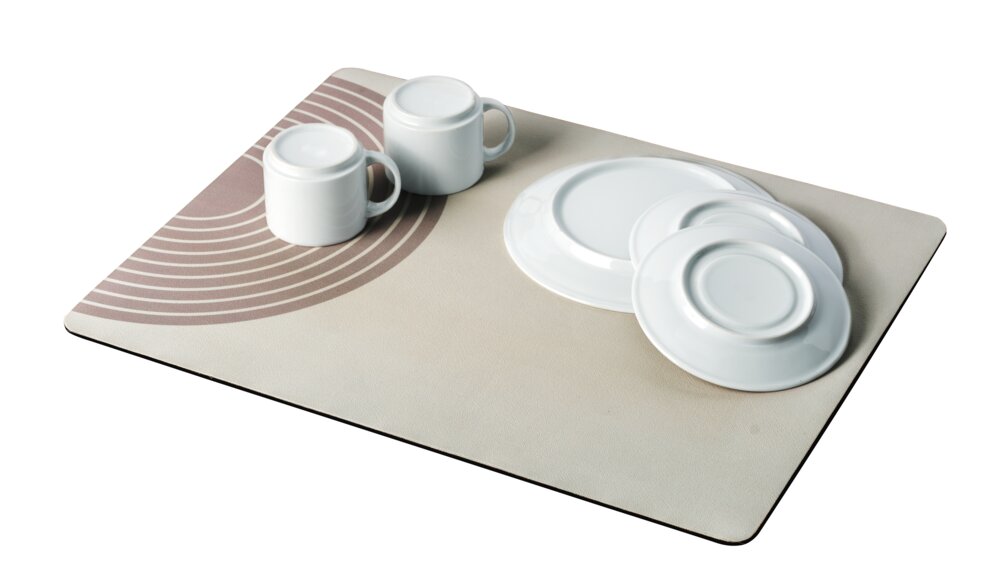 Tapis d'égouttage Mod. Dima, beige, 50x40 cm, caoutchouc, polyester  séchage rapide, absorbe l'eau