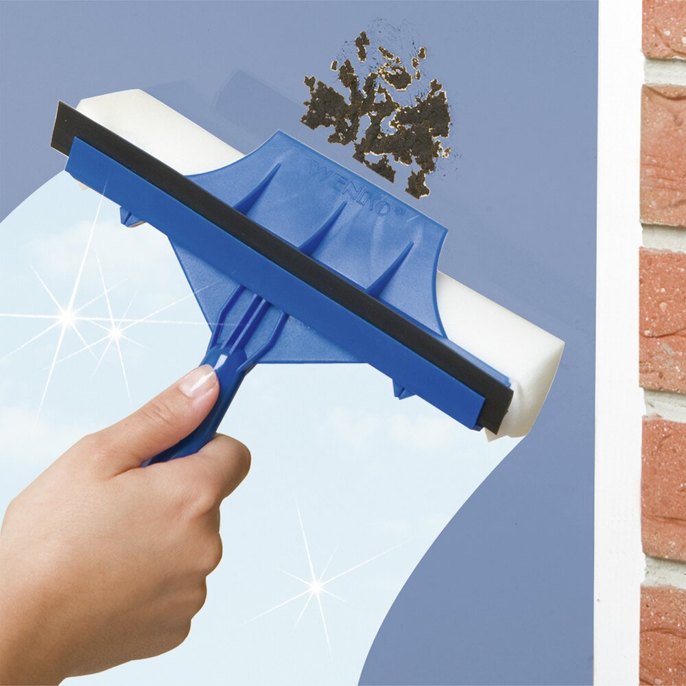 Raamwisser, blauw/grijs, metaal, telescoopsteel 25x83-332 cm, reikwijdte 5,3 m