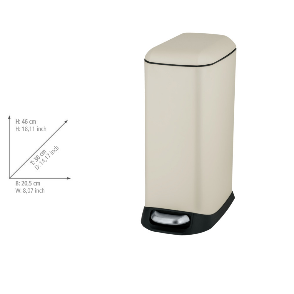 Treteimer Mod. Design 12 L, Easy-Close, Creme  mit herausnehmbarem Einsatz