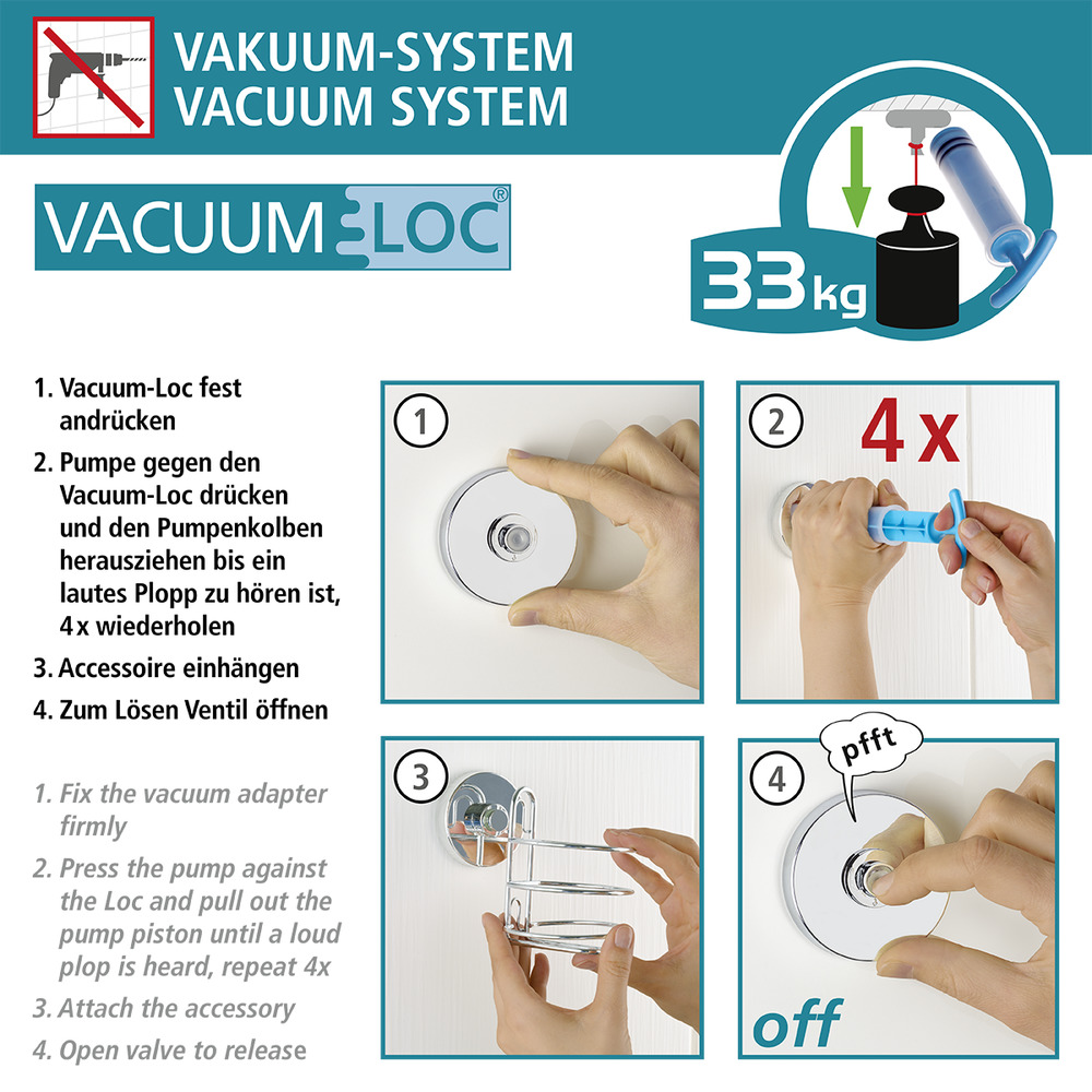 Vacuum-Loc | Befestigen ohne bohren | Bad Online WENKO | Shop