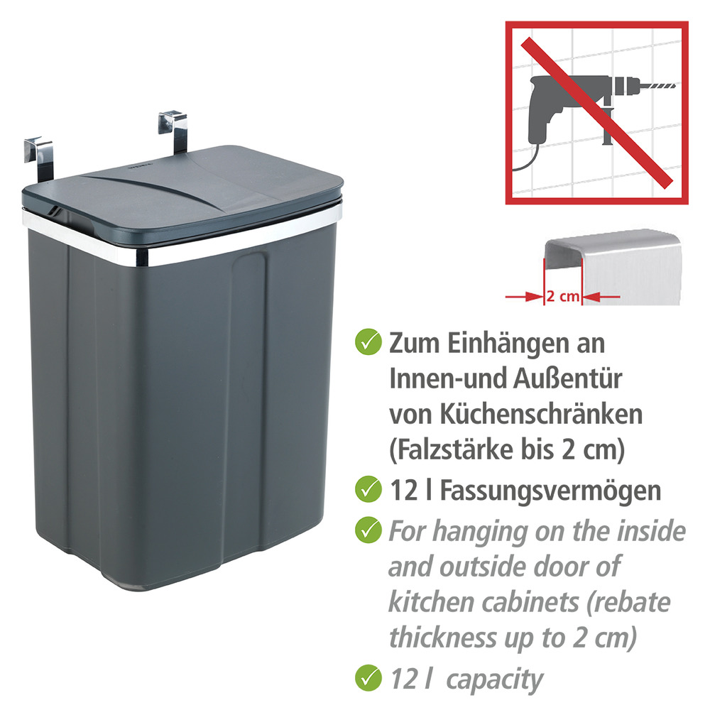 Tür Mülleimer Abfalleimer Küche Bad Schrank Hängend Bio Müll Eimer  Abfallsammler