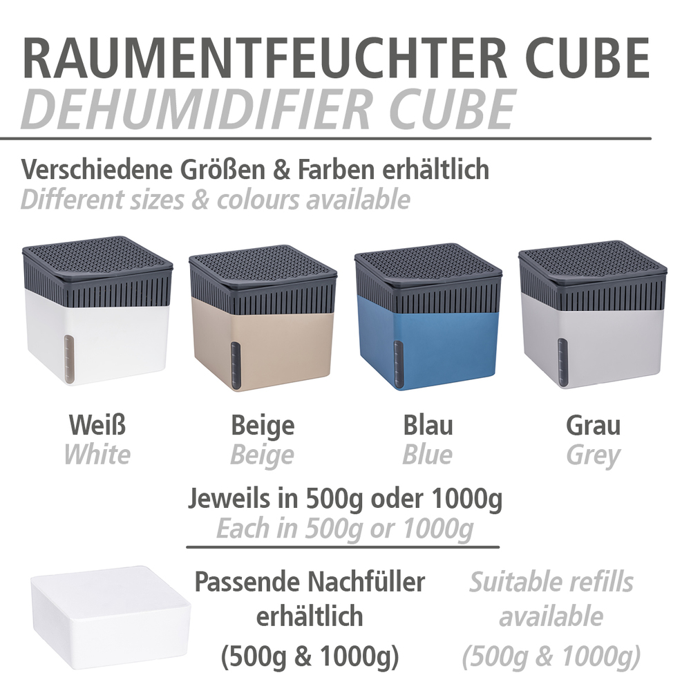Wenko Luftentfeuchter Design Cube 1000g - Grau